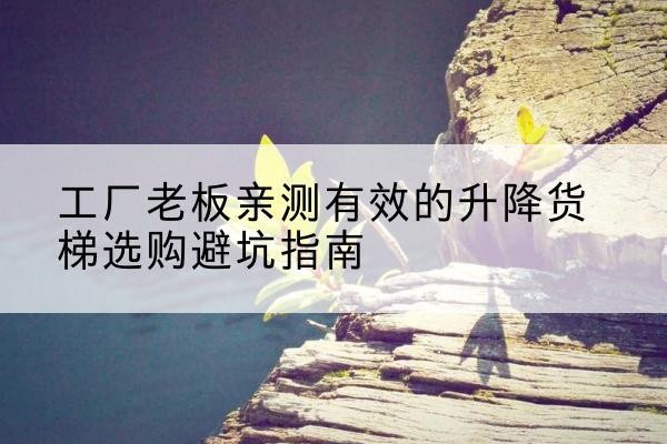 鄂托克前旗升降货梯怎么选-工厂老板亲测有效的升降货梯选购避坑指南