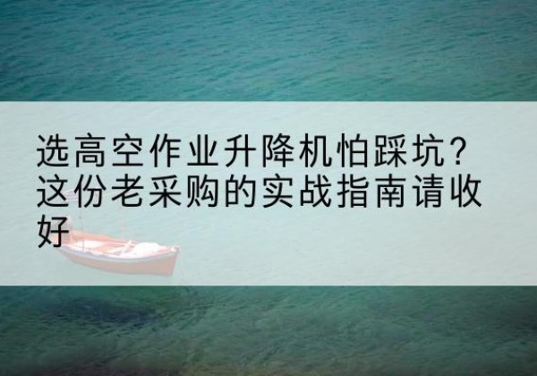 鄂托克前旗高空作业升降机厂家推荐-选高空作业升降机怕踩坑？这份老采购的实战指南请收好